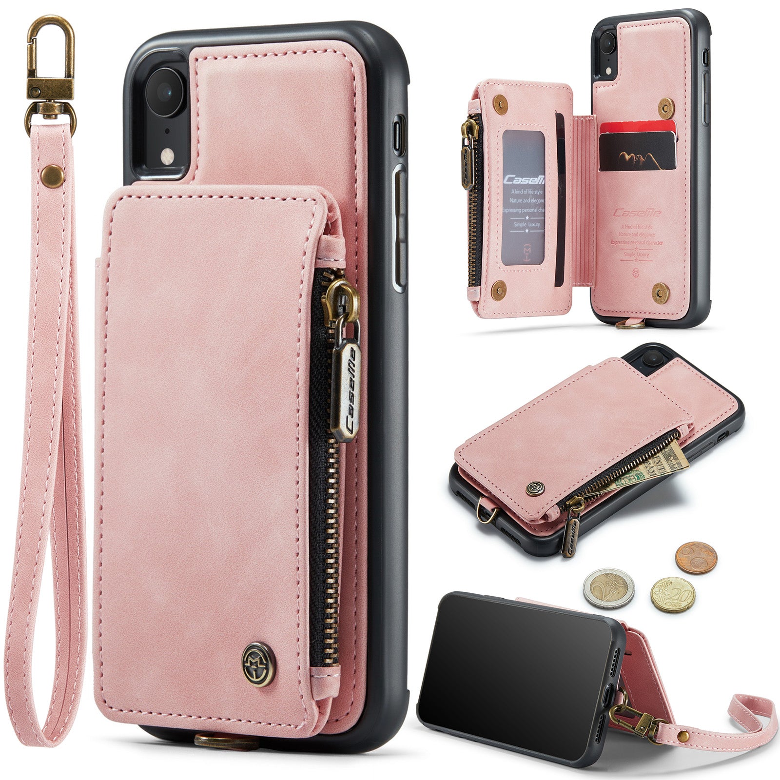 CASEME C20 Series Drop-proof Phone Case for iPhone XR 6.1 inch RFID Blocking Zipper Pocket PU Leather Coated TPU Phone Cover Wallet Kickstand CASEME C20 Series Drop-proof Phone Case for iPhone XR 6.1 inch RFID Blocking Zipper Pocket PU Leather Coated TPU Phone Cover Wallet Kickstand